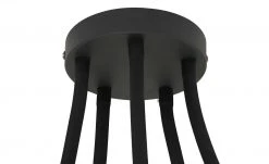 Fischer-Honsel Deckenleuchte, 5-flammig, schwarz mit Leinenschirmen -Innenleuchten Verkaufsladen 11687355 2 202204222231