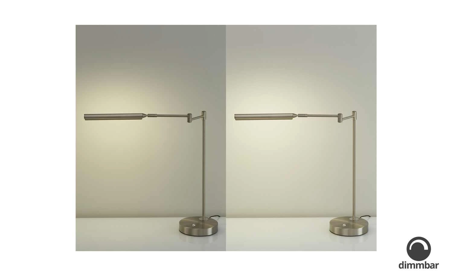 Fischer-Honsel LED-Tischleuchte nickelmatt mit Dimmer 1 Fischer-Honsel LED-Tischleuchte nickelmatt mit Dimmer