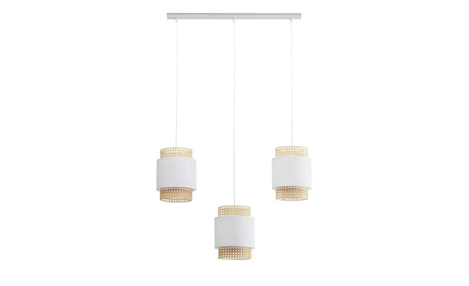 Pendelleuchte 3-flammig, Wiener Geflecht weiß 9 Pendelleuchte 3-flammig, Wiener Geflecht weiß – Bild 9