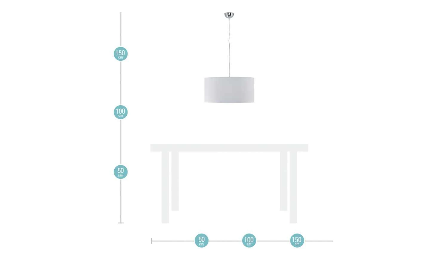 Pendelleuchte, 1-flammig, Stoff weiß 3 Pendelleuchte, 1-flammig, Stoff weiß – Bild 3