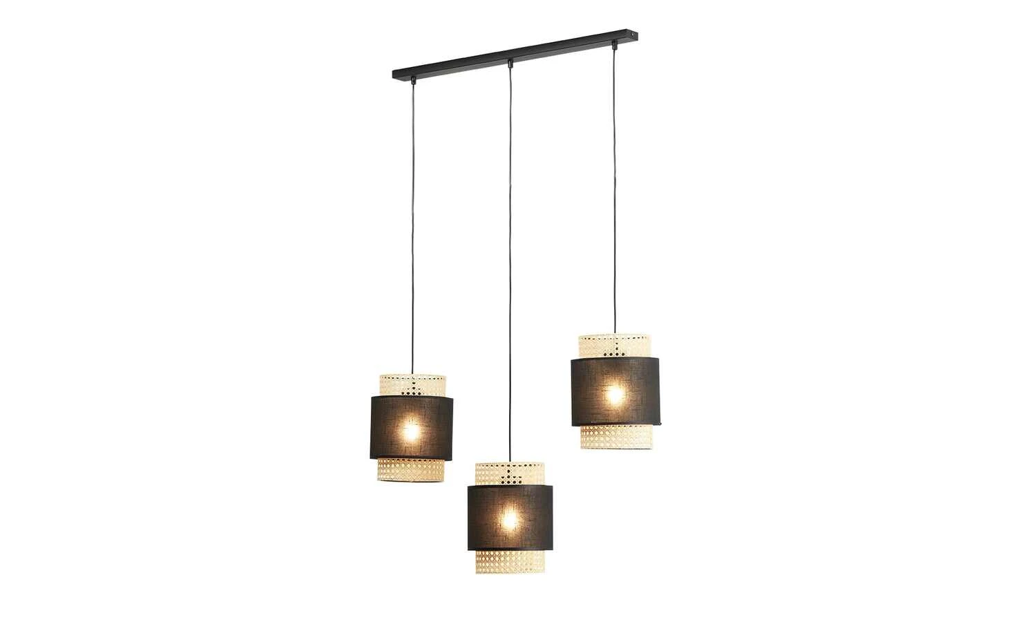 Pendelleuchte 3-flammig, Wiener Geflecht schwarz 4 Pendelleuchte 3-flammig, Wiener Geflecht schwarz – Bild 4