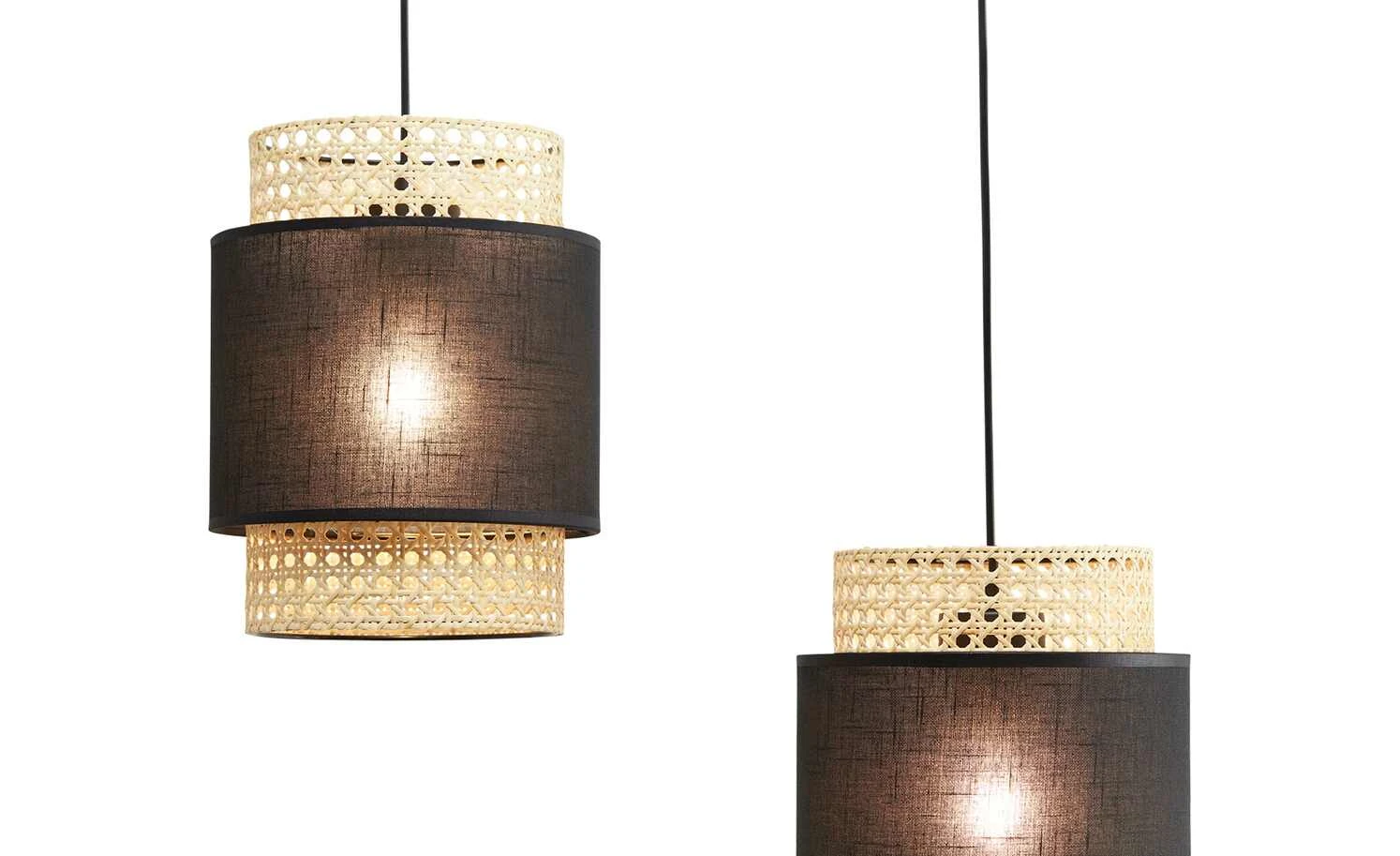 Pendelleuchte 3-flammig, Wiener Geflecht schwarz 6 Pendelleuchte 3-flammig, Wiener Geflecht schwarz – Bild 6