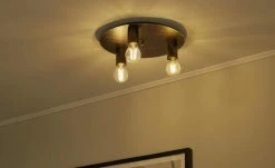 Deckenleuchte, 3-flammig, rostfarben