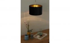 Pendelleuchte, 1-flammig, Samt schwarz