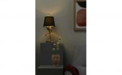 Trio Tischleuchte, 1-flammig `Flamingo`schwarz/goldfarbig