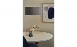 Pendelleuchte, 1-flammig, Samt grau