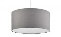 Pendelleuchte, 1-flammig, Stoff grau