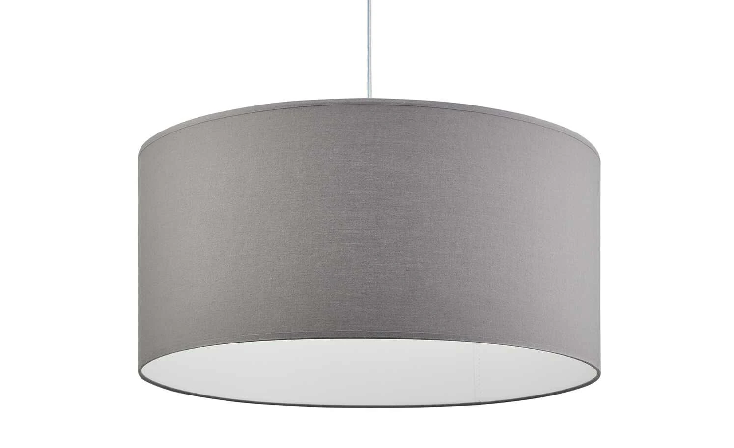 Pendelleuchte, 1-flammig, Stoff grau 1 Pendelleuchte, 1-flammig, Stoff grau