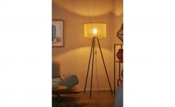 Stehleuchte, 1-flammig, Jute Schirm