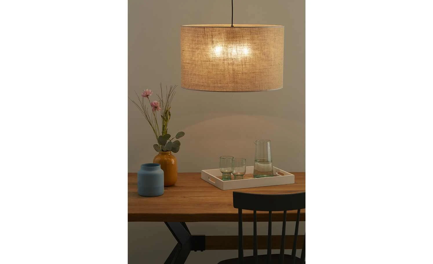 Pendelleuchte, 3-flammig, Juteschirm | 50|cm 1 Pendelleuchte, 3-flammig, Juteschirm | 50|cm