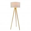 3 Bein-Stehleuchte, 1-flammig, Holz/Stoff