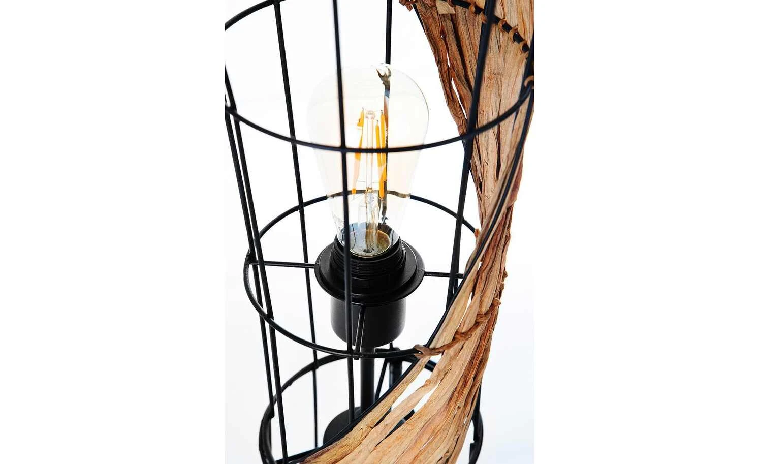 Stehleuchte, 2-flammig, Metall/ Grasgeflecht 6 Stehleuchte, 2-flammig, Metall/ Grasgeflecht – Bild 6