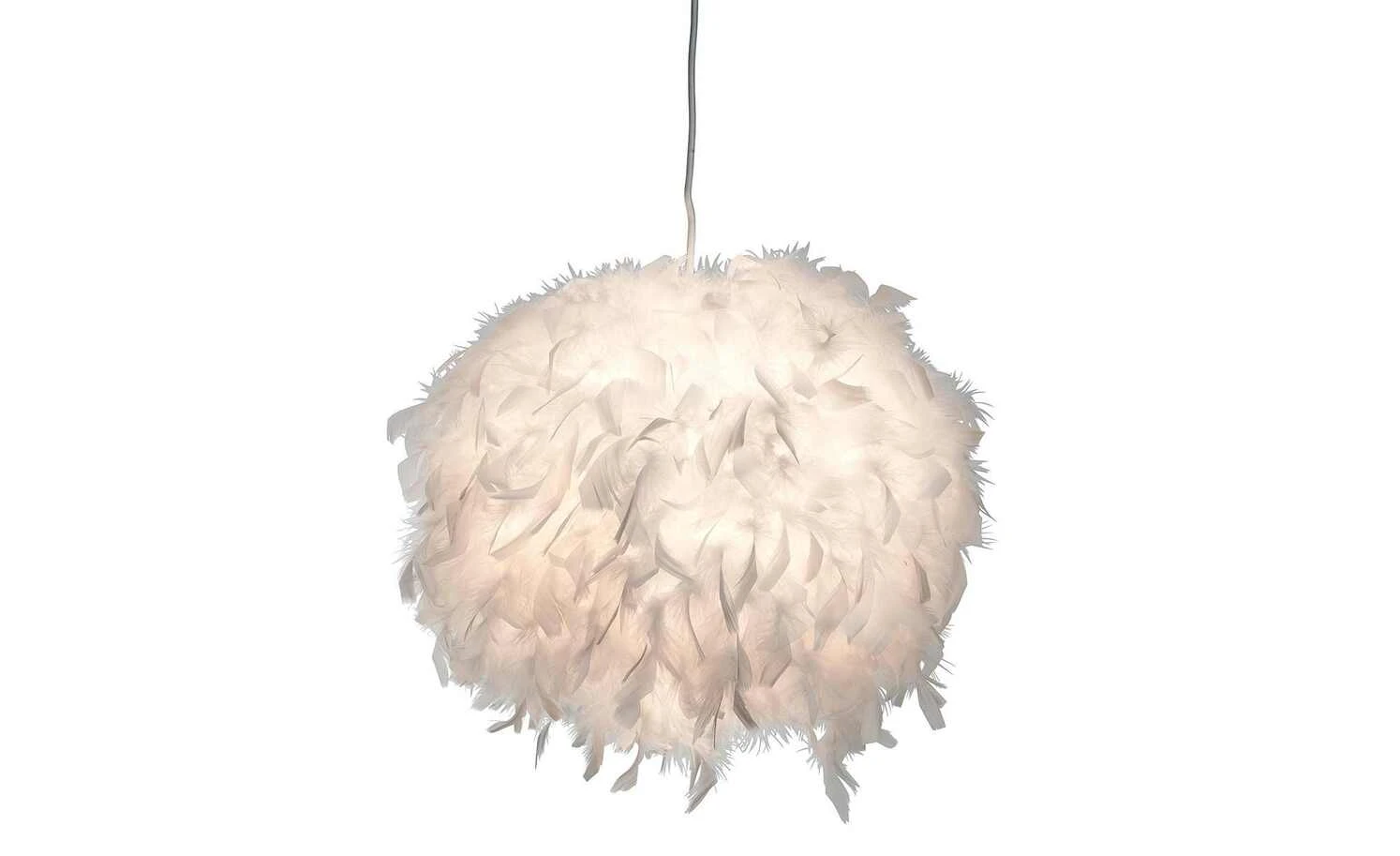 Pendelleuchte, 1-flammig, Federn weiß `klein` 1 Pendelleuchte, 1-flammig, Federn weiß `klein`