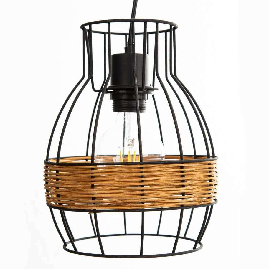 Pendelleuchte, 3-flammig, Rattan / Metall 3 Pendelleuchte, 3-flammig, Rattan / Metall – Bild 3