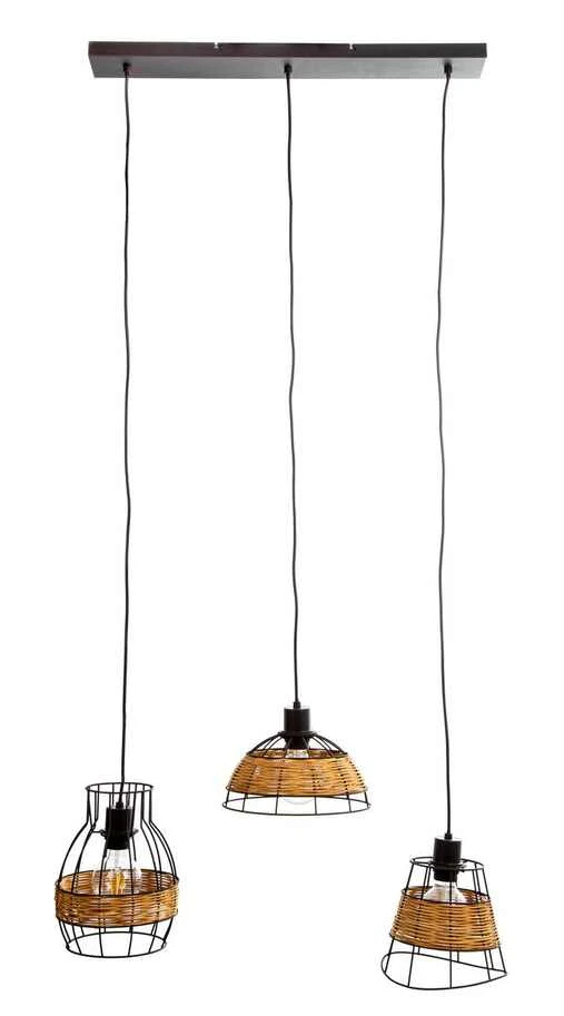Pendelleuchte, 3-flammig, Rattan / Metall 5 Pendelleuchte, 3-flammig, Rattan / Metall – Bild 5