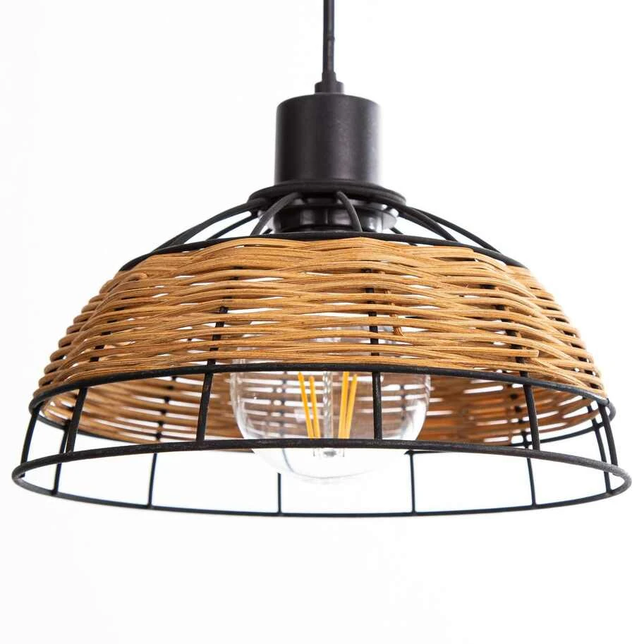 Pendelleuchte, 3-flammig, Rattan / Metall 6 Pendelleuchte, 3-flammig, Rattan / Metall – Bild 6