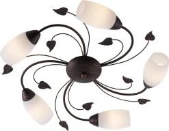 Deckenleuchte, 5-flammig, rostfarben