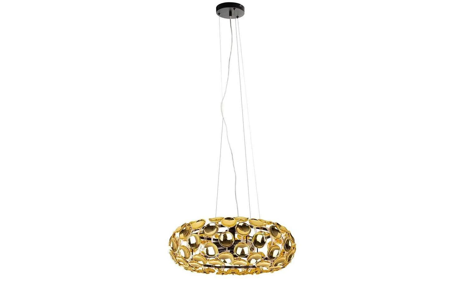 Pendelleuchte, 3-flammig, goldfarben/ schwarz 1 Pendelleuchte, 3-flammig, goldfarben/ schwarz