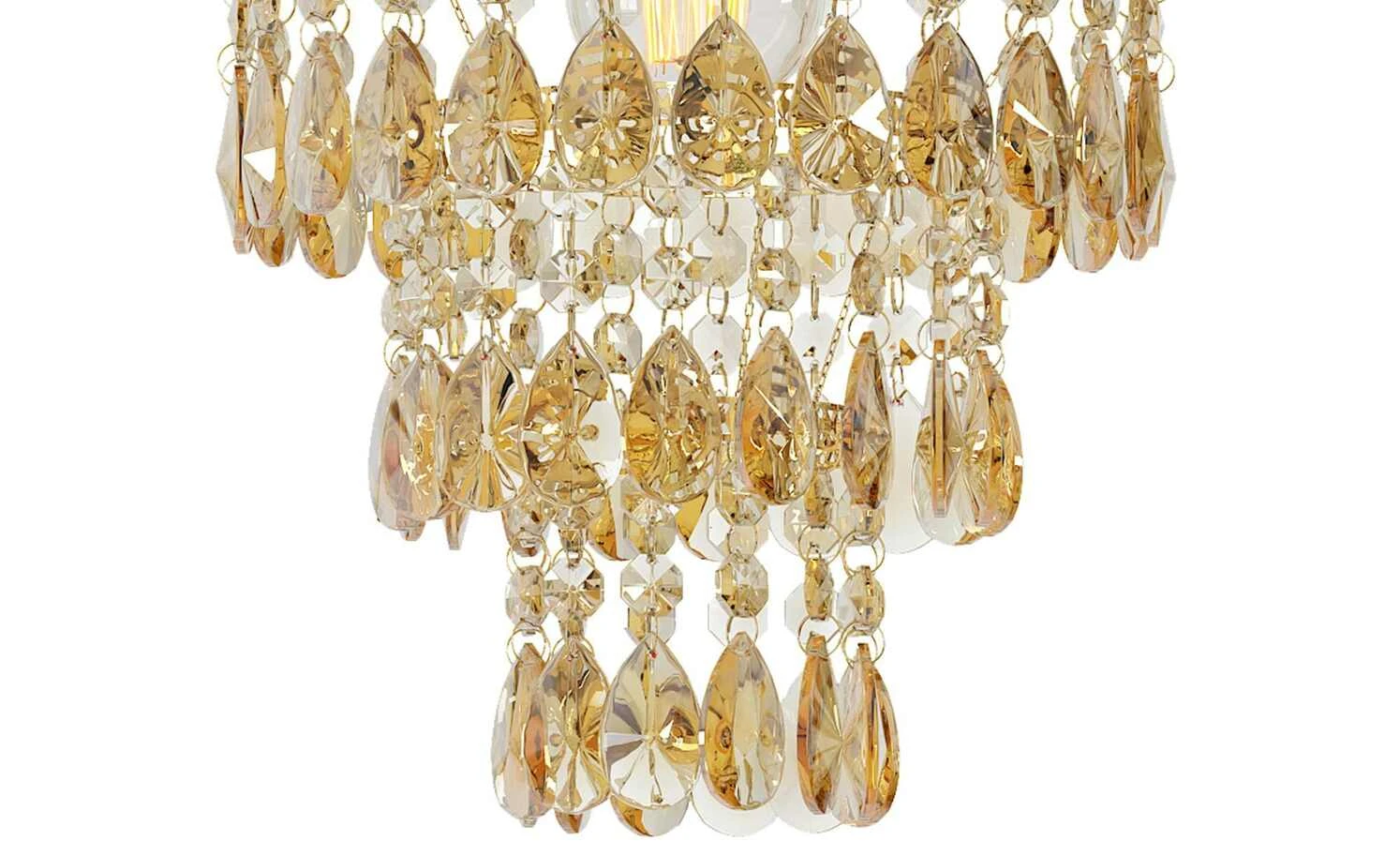 Kronleuchter, 1-flammig, goldfarbener Behang 4 Kronleuchter, 1-flammig, goldfarbener Behang – Bild 4