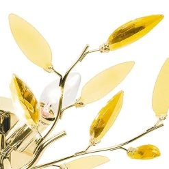 Deckenleuchte, 4-flammig, goldfarben mit Blättern 8 Deckenleuchte, 4-flammig, goldfarben mit Blättern -Innenleuchten Verkaufsladen 11687937 2 202204122233