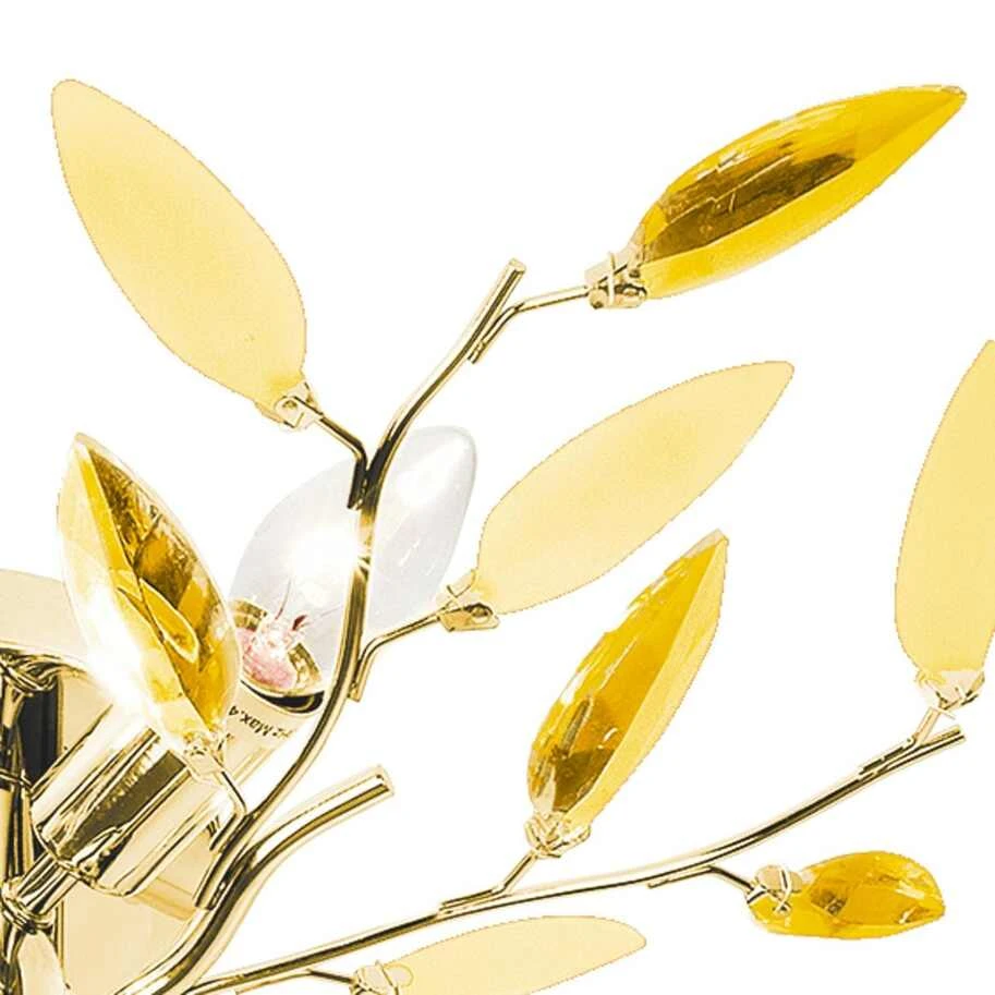 Deckenleuchte, 4-flammig, goldfarben mit Blättern 3 Deckenleuchte, 4-flammig, goldfarben mit Blättern – Bild 3