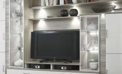 uno LED-Beleuchtungs-Set mit TV-Bühne Onyx | Vanille / Eiche sägerau (Nachbildung) -Innenleuchten Verkaufsladen 12201219 5 202106112233