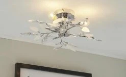Deckenleuchte, 3-flammig `Blume`klar