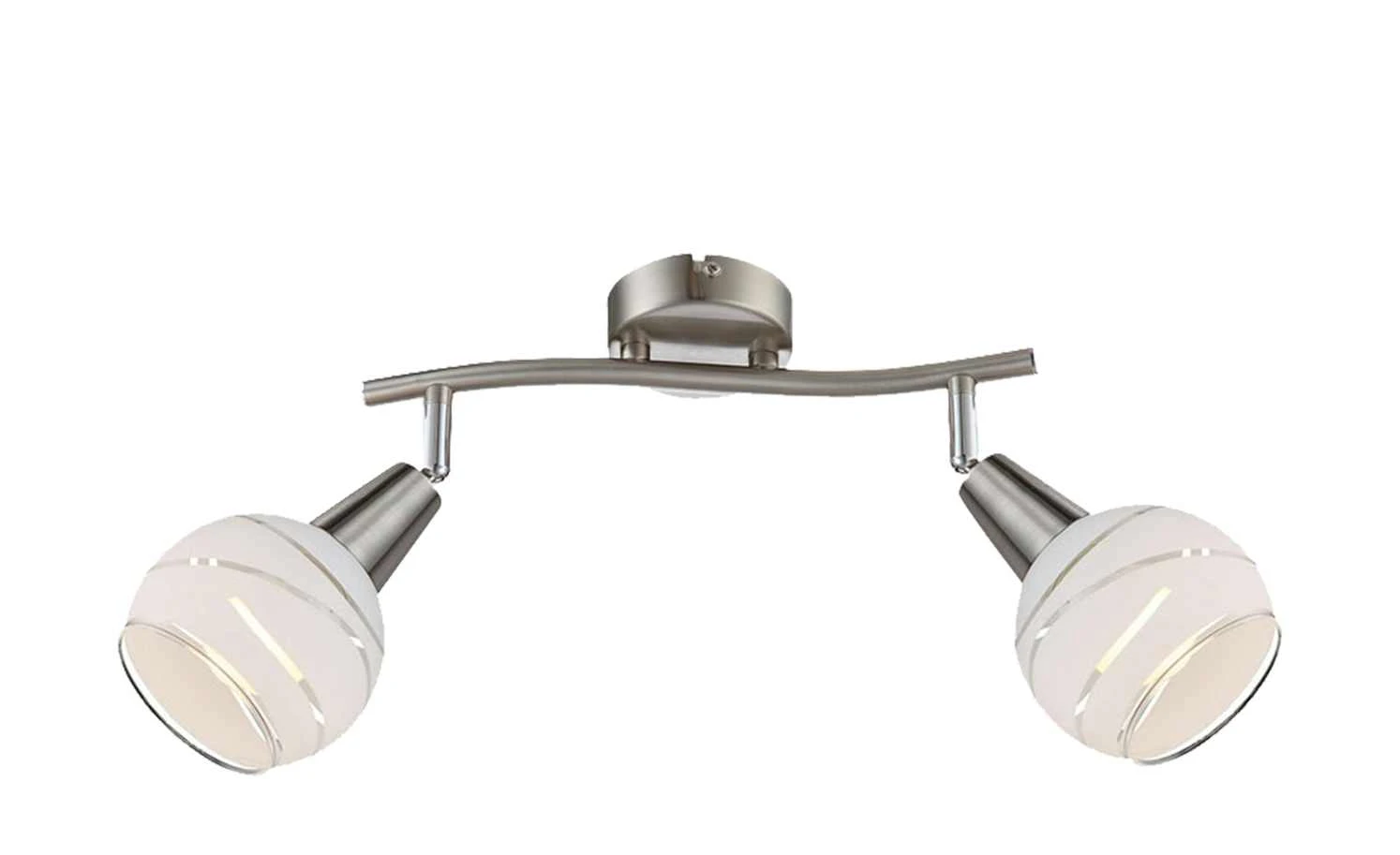 Deckenstrahler, 2-flammig, Glas weis/transparent 2 Deckenstrahler, 2-flammig, Glas weis/transparent – Bild 2