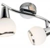 Deckenstrahler, 2-flammig, chrom/Glas weiß