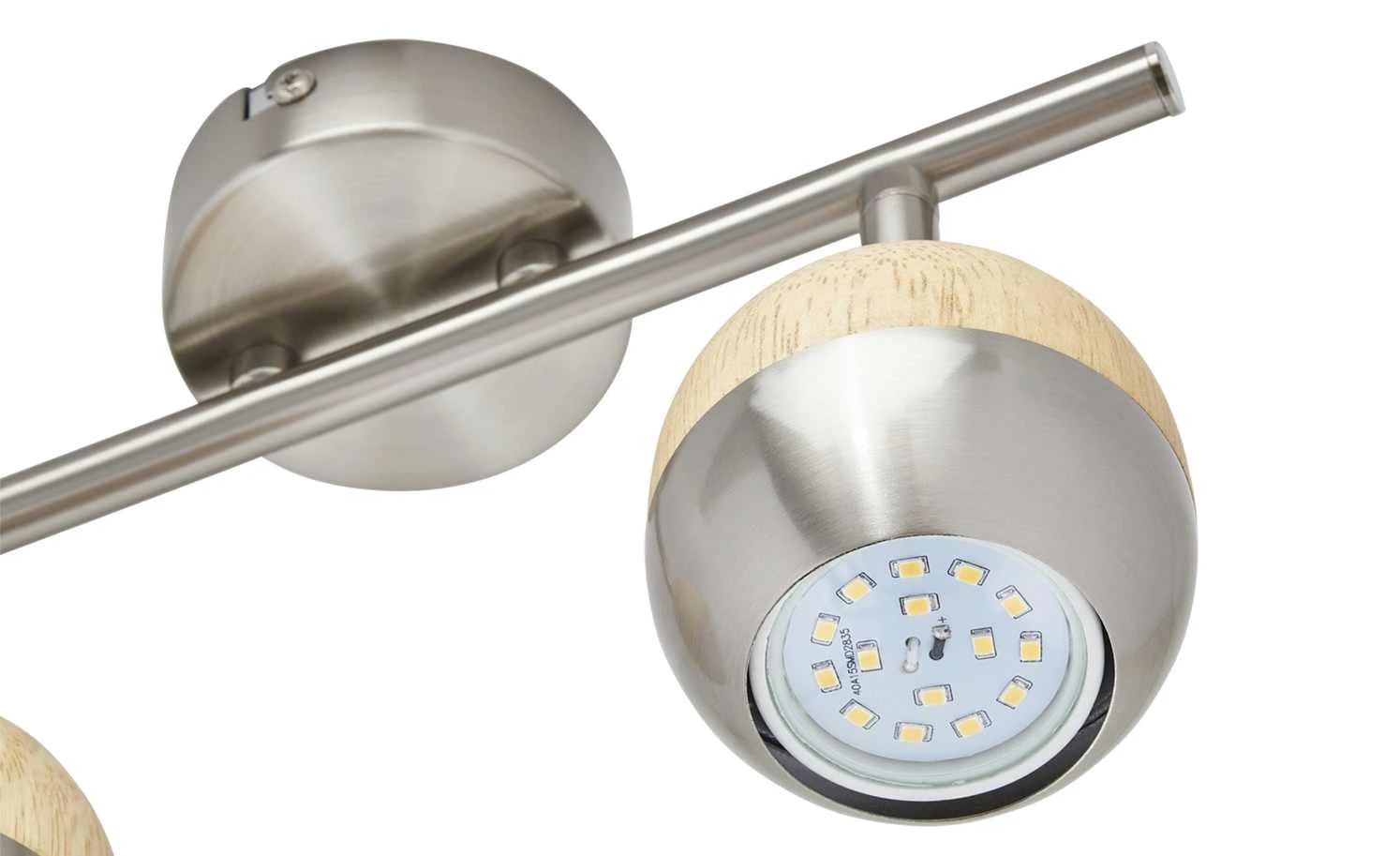 KHG LED-Spot, 2-flammig mit Holz 5 KHG LED-Spot, 2-flammig mit Holz – Bild 5