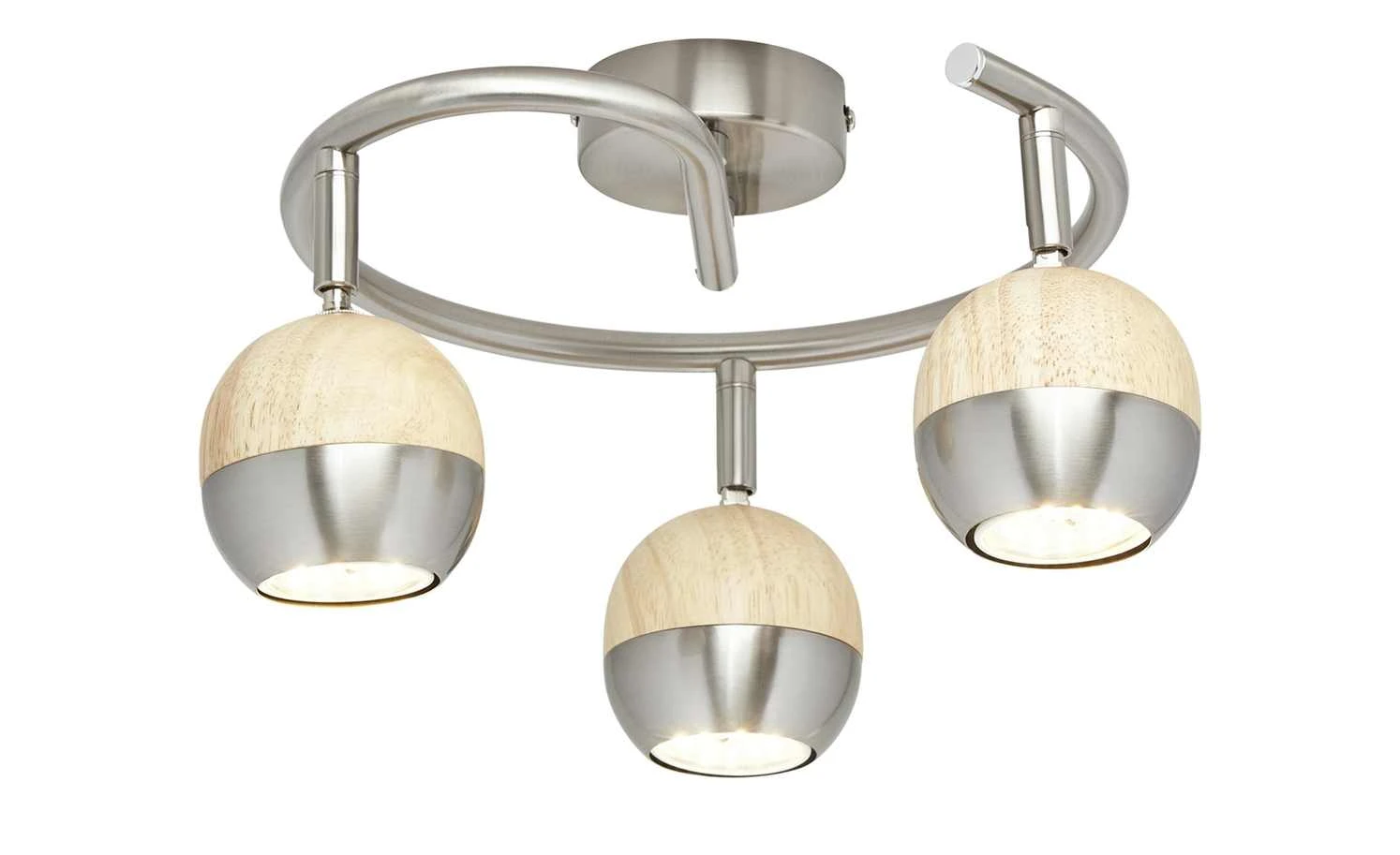 KHG LED-Spot, 3-flammig mit Holz 2 KHG LED-Spot, 3-flammig mit Holz – Bild 2