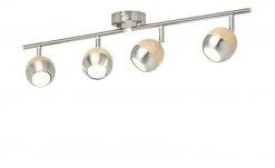 KHG LED-Spot, 4-flammig, mit Holz