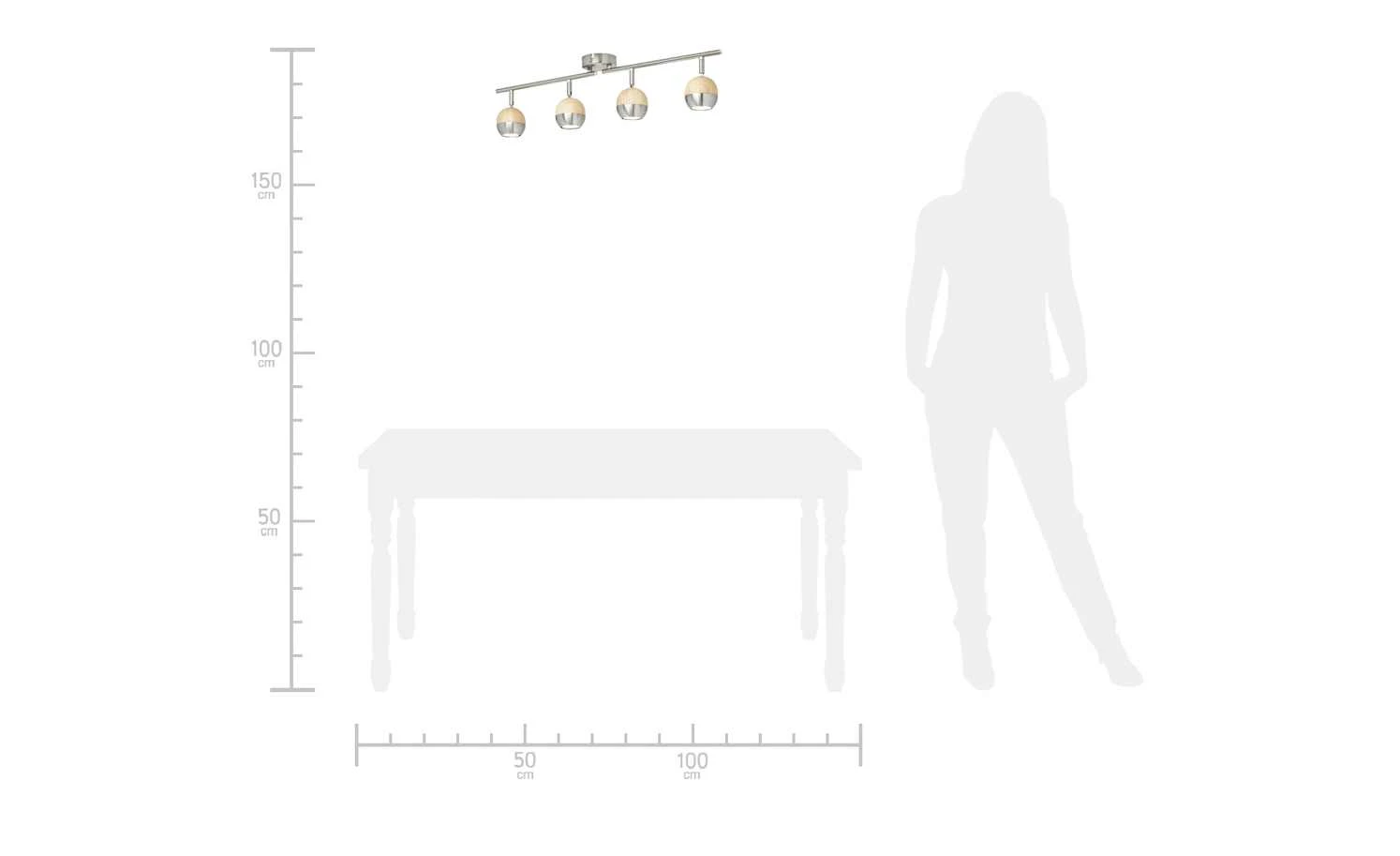 KHG LED-Spot, 4-flammig, mit Holz 8 KHG LED-Spot, 4-flammig, mit Holz – Bild 8