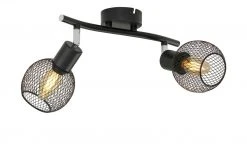 Deckenstrahler, 2-flammig, Drahtschirm schwarz -Innenleuchten Verkaufsladen 665206 4 202101292237