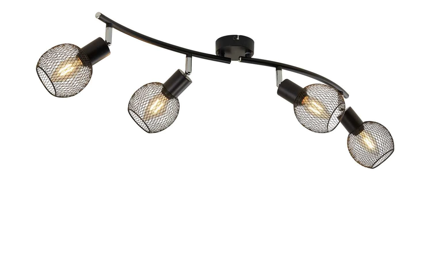 Deckenstrahler, 4-flammig, Drahtschirm schwarz 2 Deckenstrahler, 4-flammig, Drahtschirm schwarz – Bild 2