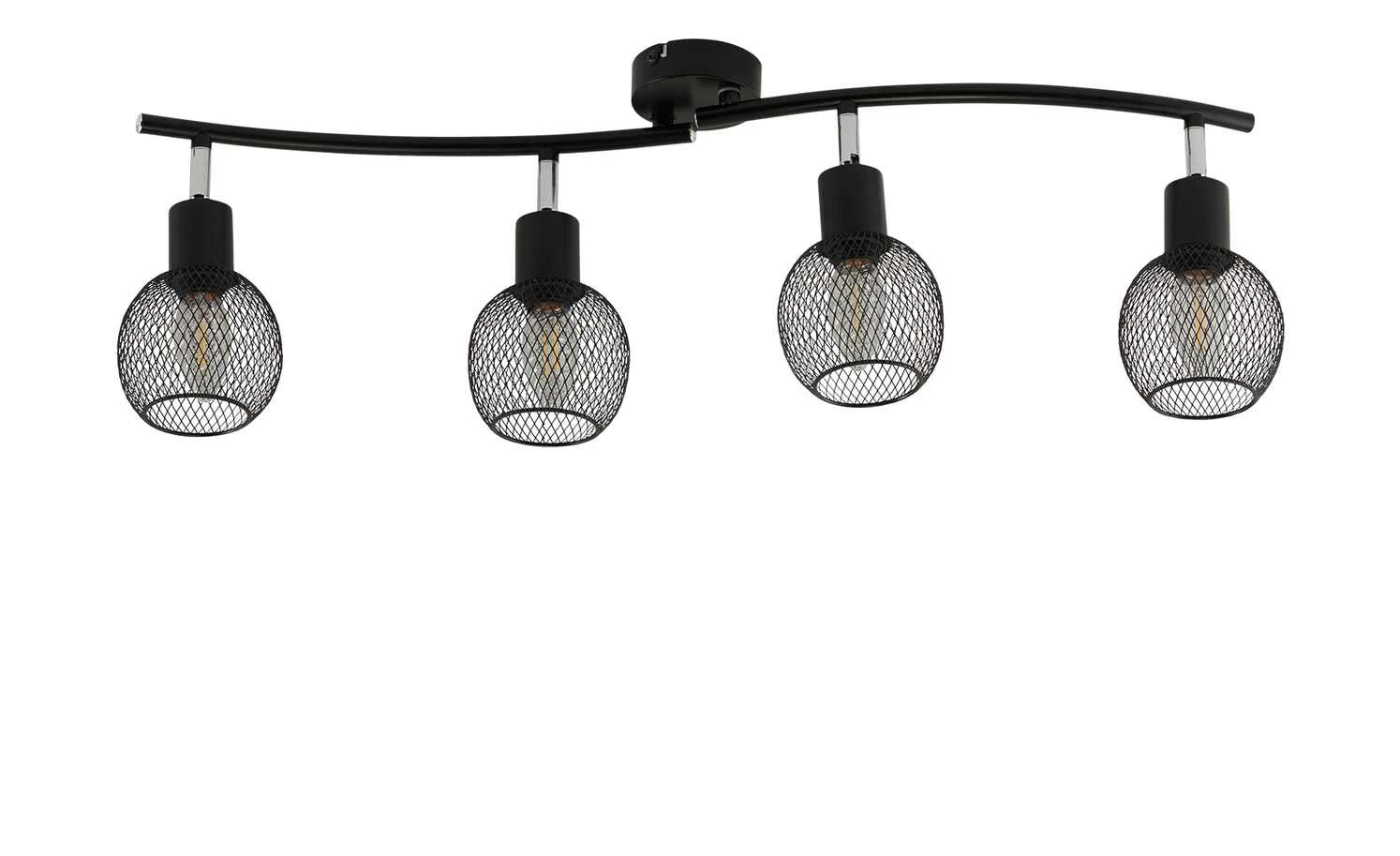 Deckenstrahler, 4-flammig, Drahtschirm schwarz 4 Deckenstrahler, 4-flammig, Drahtschirm schwarz – Bild 4