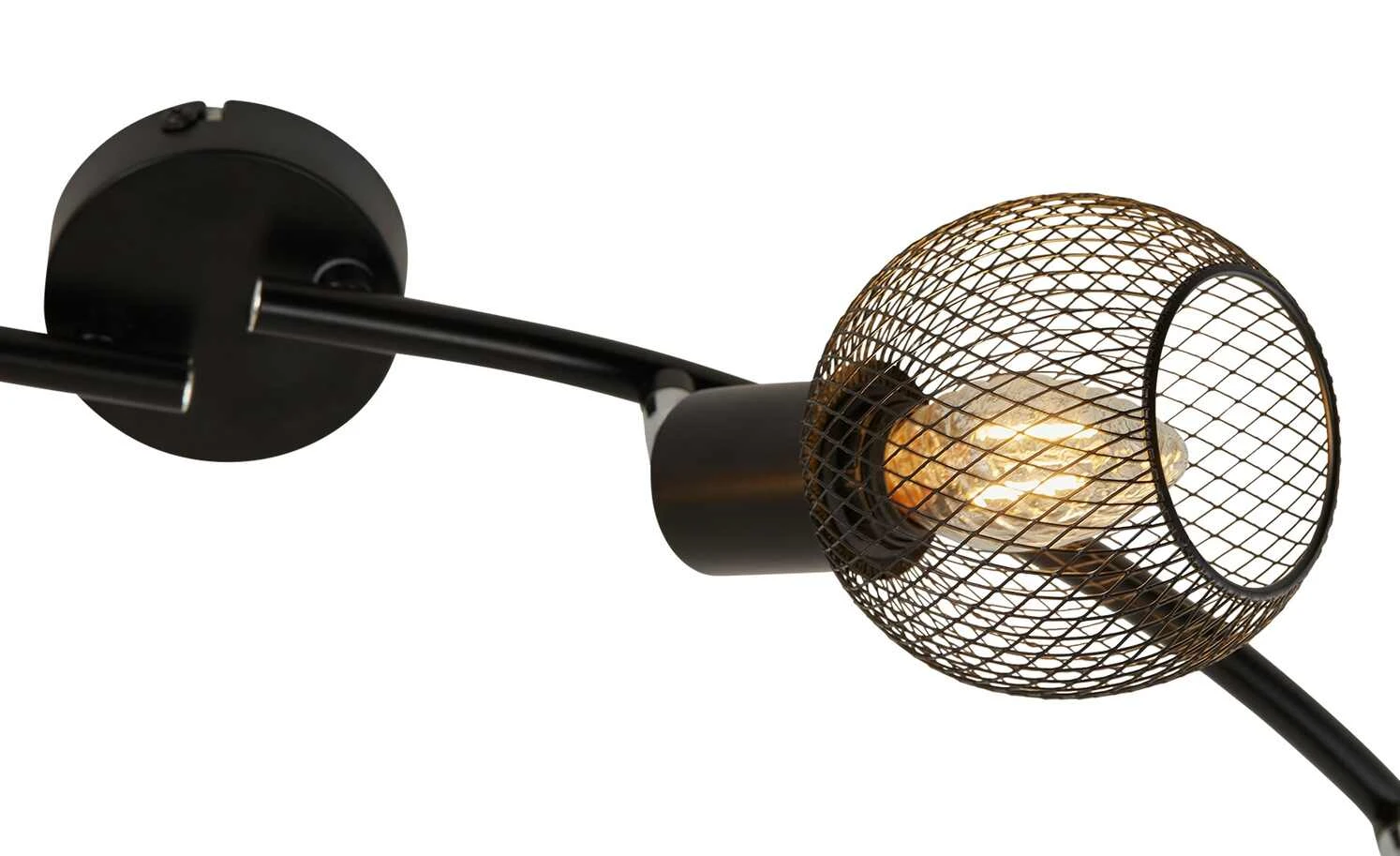 Deckenstrahler, 4-flammig, Drahtschirm schwarz 5 Deckenstrahler, 4-flammig, Drahtschirm schwarz – Bild 5