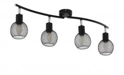 Deckenstrahler, 4-flammig, Drahtschirm schwarz 11 Deckenstrahler, 4-flammig, Drahtschirm schwarz -Innenleuchten Verkaufsladen 665207 6 202007080953
