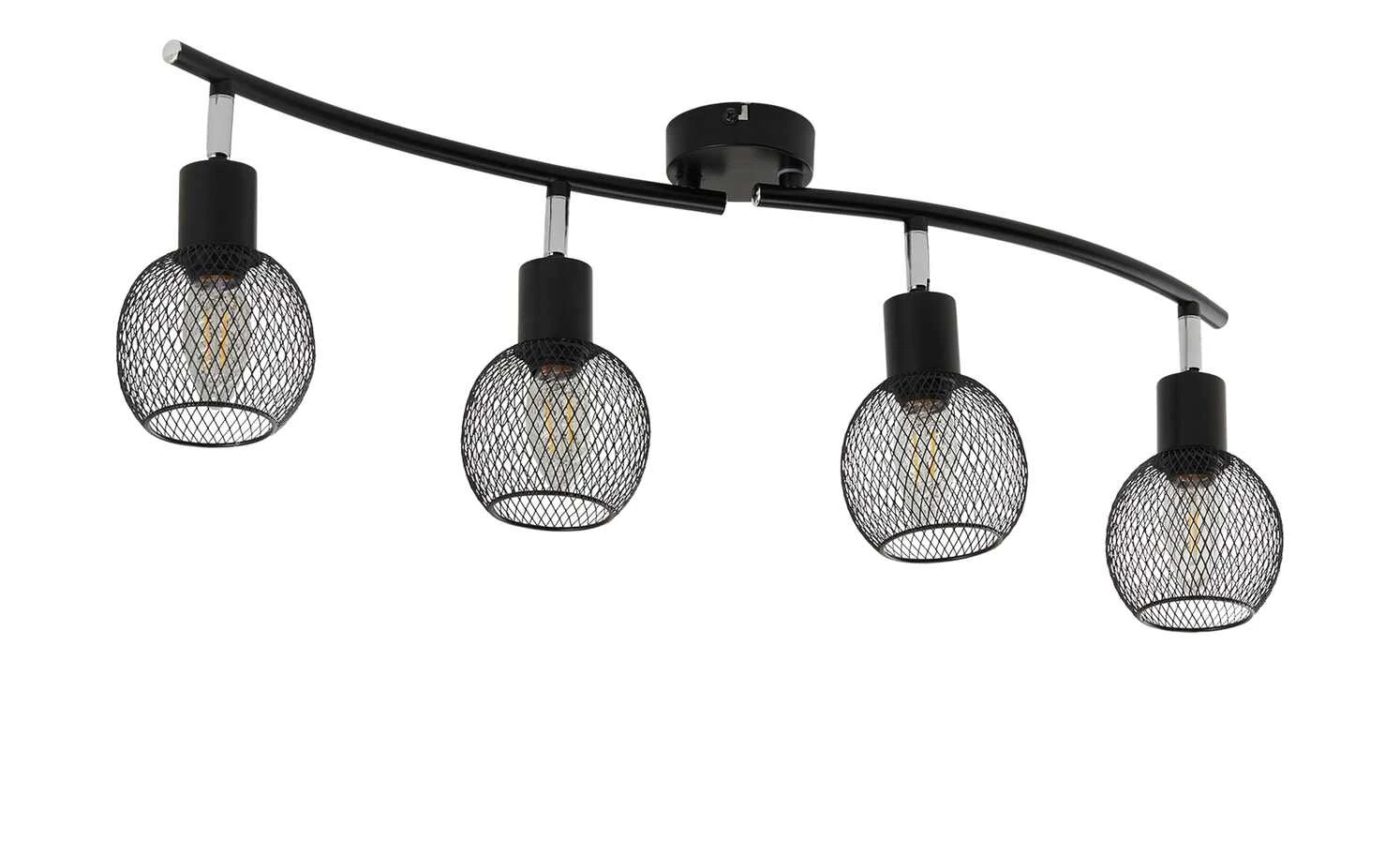 Deckenstrahler, 4-flammig, Drahtschirm schwarz 6 Deckenstrahler, 4-flammig, Drahtschirm schwarz – Bild 6