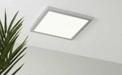 LED-Panel, chrom-matt, eckig