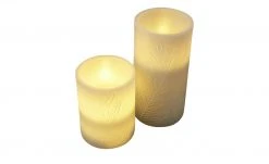 LED-Echtwachs-Kerzen 2er-Set, grau mit Federoptik 10 LED-Echtwachs-Kerzen 2er-Set, grau mit Federoptik -Innenleuchten Verkaufsladen 665439 3 202201191242