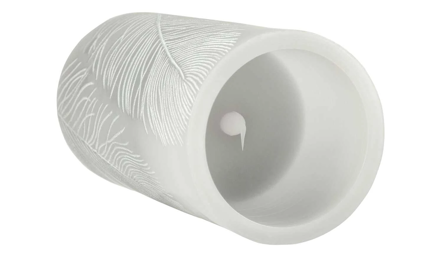 LED-Echtwachs-Kerzen 2er-Set, grau mit Federoptik 5 LED-Echtwachs-Kerzen 2er-Set, grau mit Federoptik – Bild 5