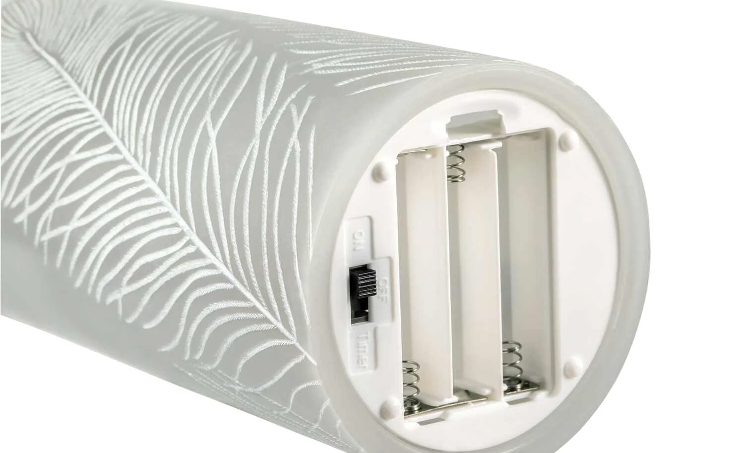 LED-Echtwachs-Kerzen 2er-Set, grau mit Federoptik 7 LED-Echtwachs-Kerzen 2er-Set, grau mit Federoptik – Bild 7