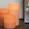 LED-Echtwachs-Kerzen 3er-Set, apricot