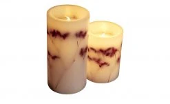 LED-Echtwachs-Kerzen 2er-Set, weiß mit Blumen 10 LED-Echtwachs-Kerzen 2er-Set, weiß mit Blumen -Innenleuchten Verkaufsladen 665443 3 202201191242