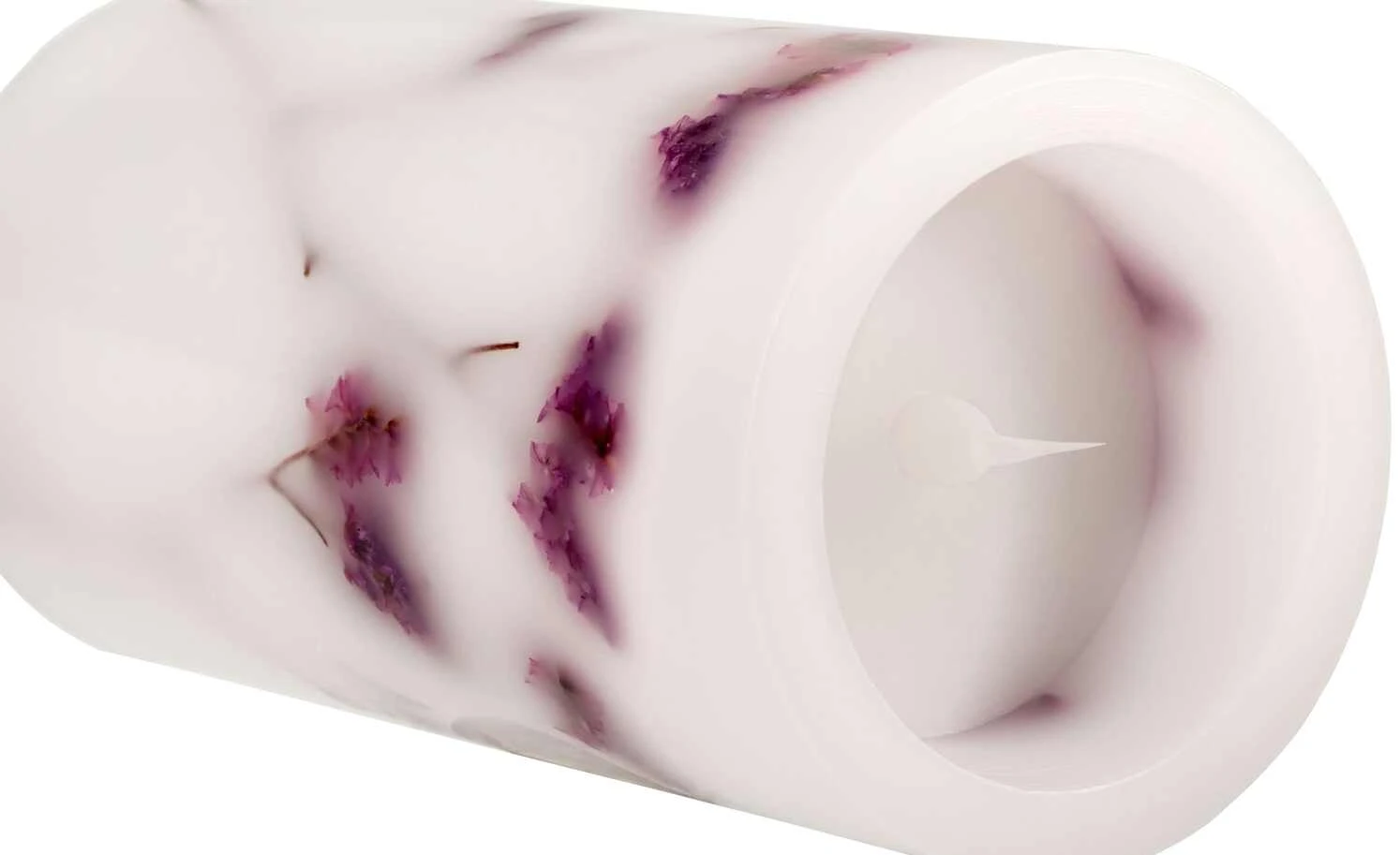 LED-Echtwachs-Kerzen 2er-Set, weiß mit Blumen 6 LED-Echtwachs-Kerzen 2er-Set, weiß mit Blumen – Bild 6