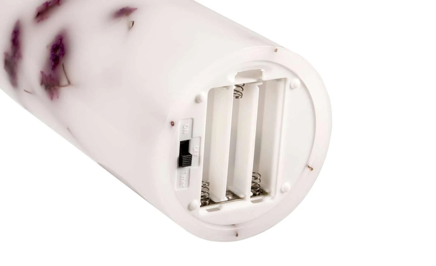 LED-Echtwachs-Kerzen 2er-Set, weiß mit Blumen 7 LED-Echtwachs-Kerzen 2er-Set, weiß mit Blumen – Bild 7