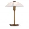 Paul Neuhaus Tischleuchte altmessing mit Glasschirm