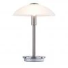 Paul Neuhaus Tischleuchte nickel matt mit Glasschirm
