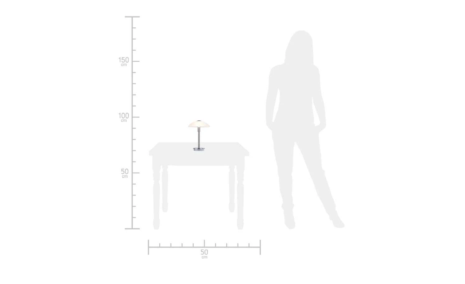 Paul Neuhaus Tischleuchte nickel matt mit Glasschirm 2 Paul Neuhaus Tischleuchte nickel matt mit Glasschirm – Bild 2